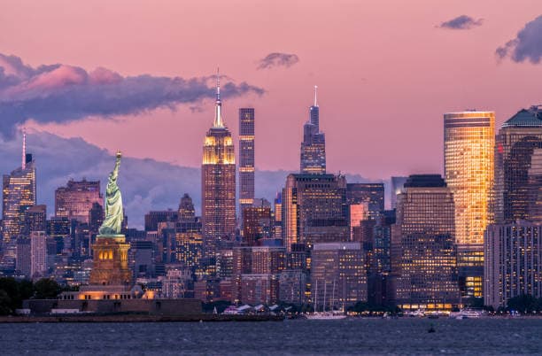 New York / Long Island skyline at dusk